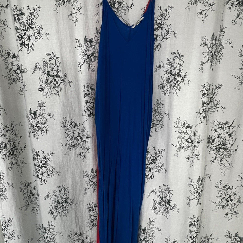 Lovestitch Blue Sleeveless V-Neck Maxi Dress